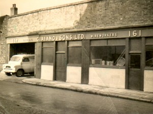 AIANO workshop on Poplar high street with it's distinctive bird cages in the windows